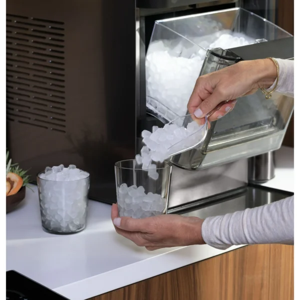 GE Appliances 38 lbs Capacity Built-In Ice Maker, Black Stainless Steel - Image 5